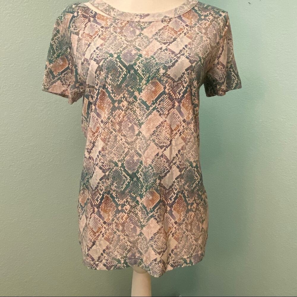 n:Philanthropy Snakeskin Print Cotton Tee, Size S